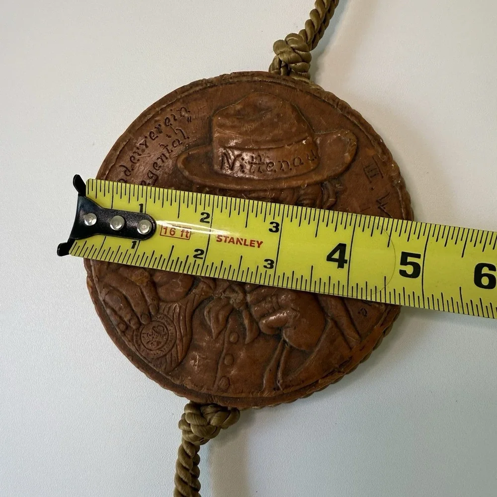 Vtg German Walldurn Wax Medallion Wandertag Hiking 1982 Nittenau Folk‎ Art Wall